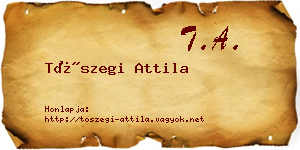 Tószegi Attila névjegykártya